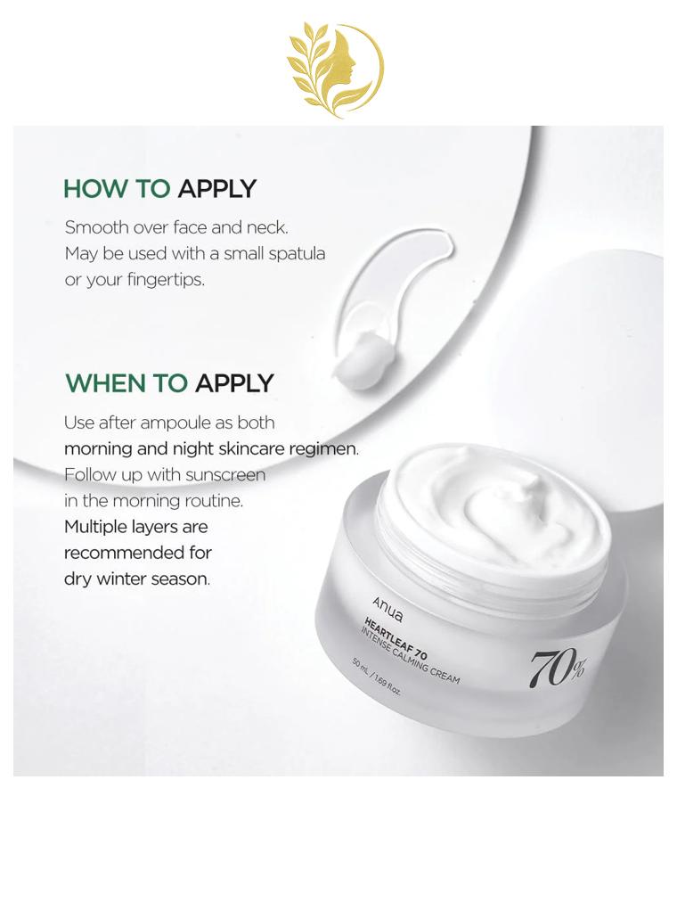 ANUA HEARTLEAF 70% INTENSE CALMING CREAM - 50 ML -