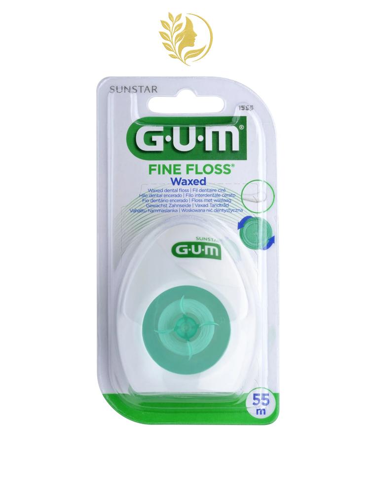 GUM FIL DENTAIRE FINE FLOSS CIRE ESPACES ETROITS REF 1555