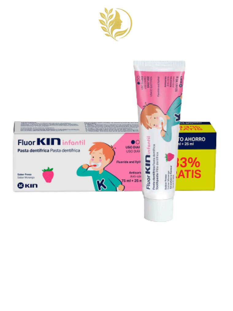 KIN DENTIFRICE FLUOR ENFANT FRAISE 75ML+25 ML