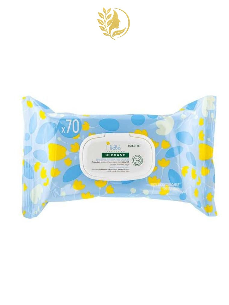 KLORANE BÉBÉ LINGETTES NETTOYANTES DOUCES - 25 & 70 LINGETTES -