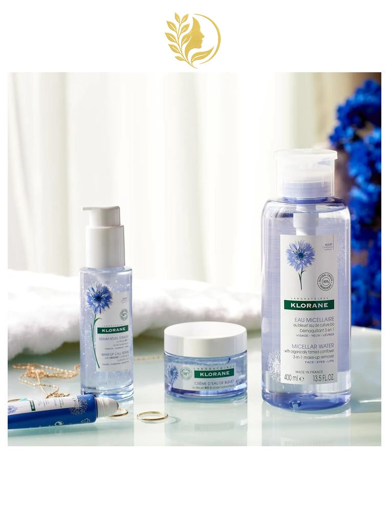 KLORANE EAU MICELLAIRE DÉMAQUILLANTE AU BLEUET BIO - 100 & 400 ML -
