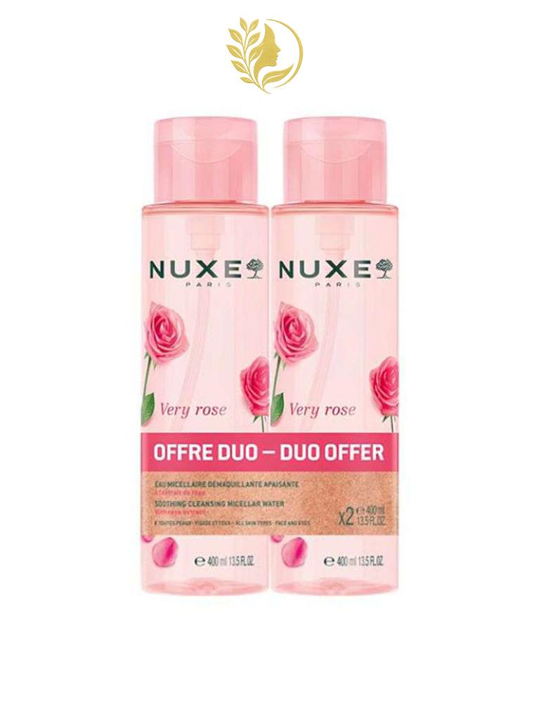 NUXE VERY ROSE EAU MICELLAIRE DEMAQUILLANTE APAISANTE TOUTES PEAUX X 2 400 ML