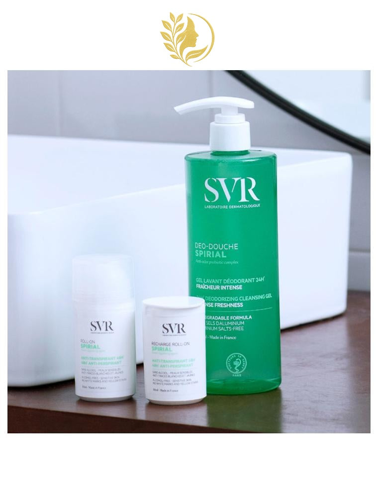SVR SPIRIAL DÉO-DOUCHE GEL LAVANT DÉODORANT FRAÎCHEUR INTENSE - 200 & 400 ML -