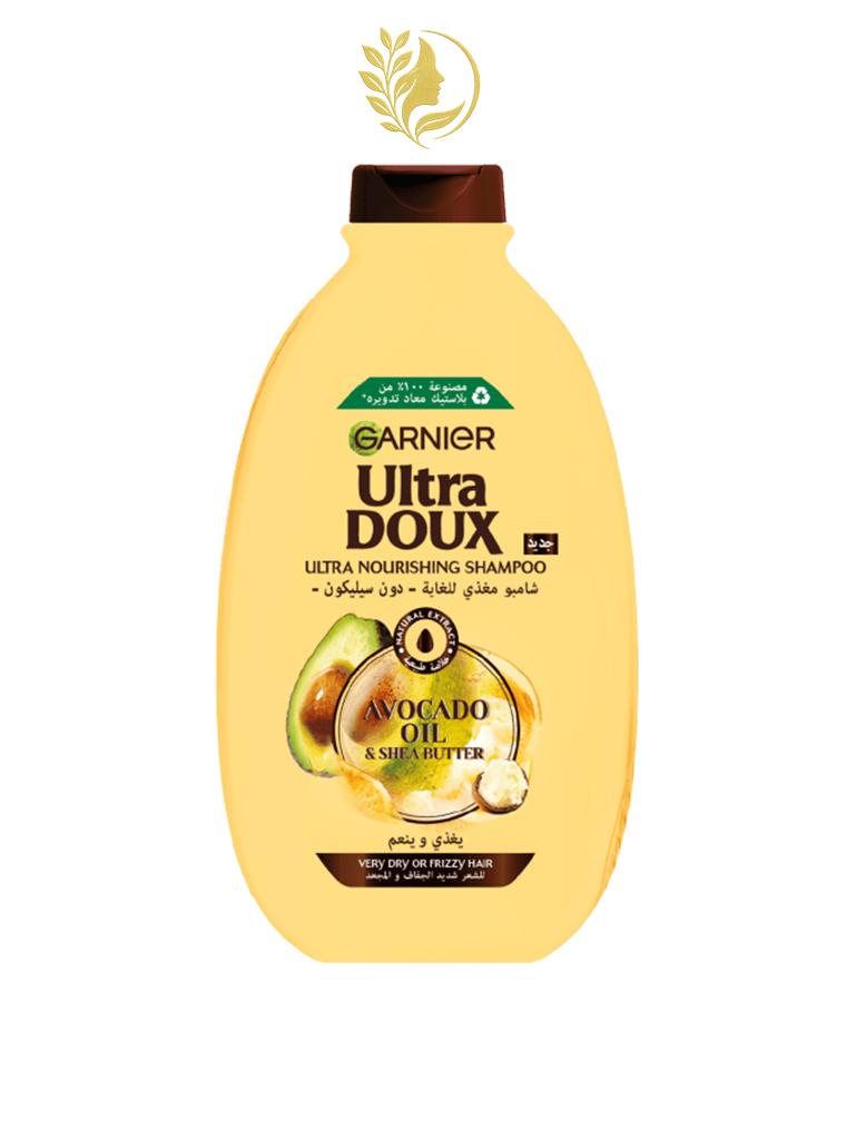 GARNIER ULTRA DOUX AVOCAT ET BEURRE DE KARITÉ SHAMPOOING NOURRISSANT - 200, 400 & 600 ML -
