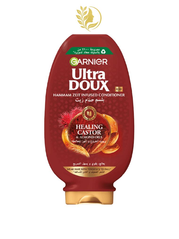 GARNIER ULTRA DOUX HUILES GUÉRISSEUSES DE RICIN ET D'AMANDE APRÈS-SHAMPOOING - 200 & 400 ML -