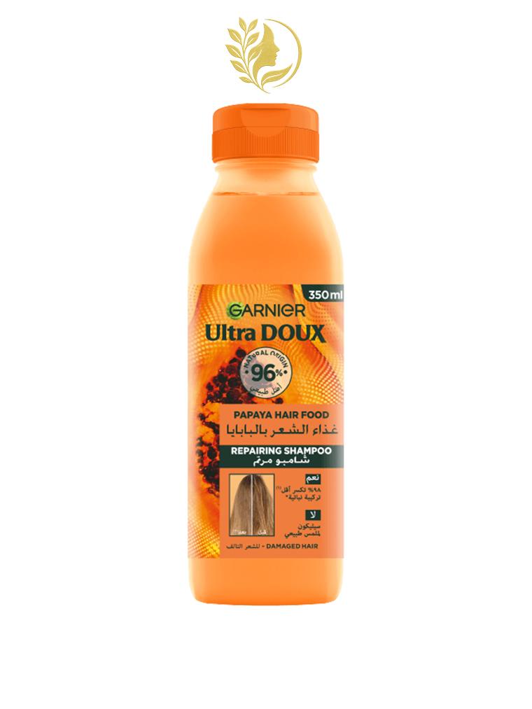 GARNIER ULTRA DOUX HAIR FOOD PAPAYE SHAMPOOING RÉPARATEUR POUR CHEVEUX ABÎMÉS - 350 ML -