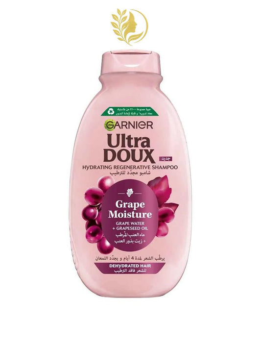 GARNIER ULTRA DOUX GRAPE MOISTURE SHAMPOOING HYDRATANT ET RÉGÉNÉRANT AU RAISIN - 200 & 400 ML -