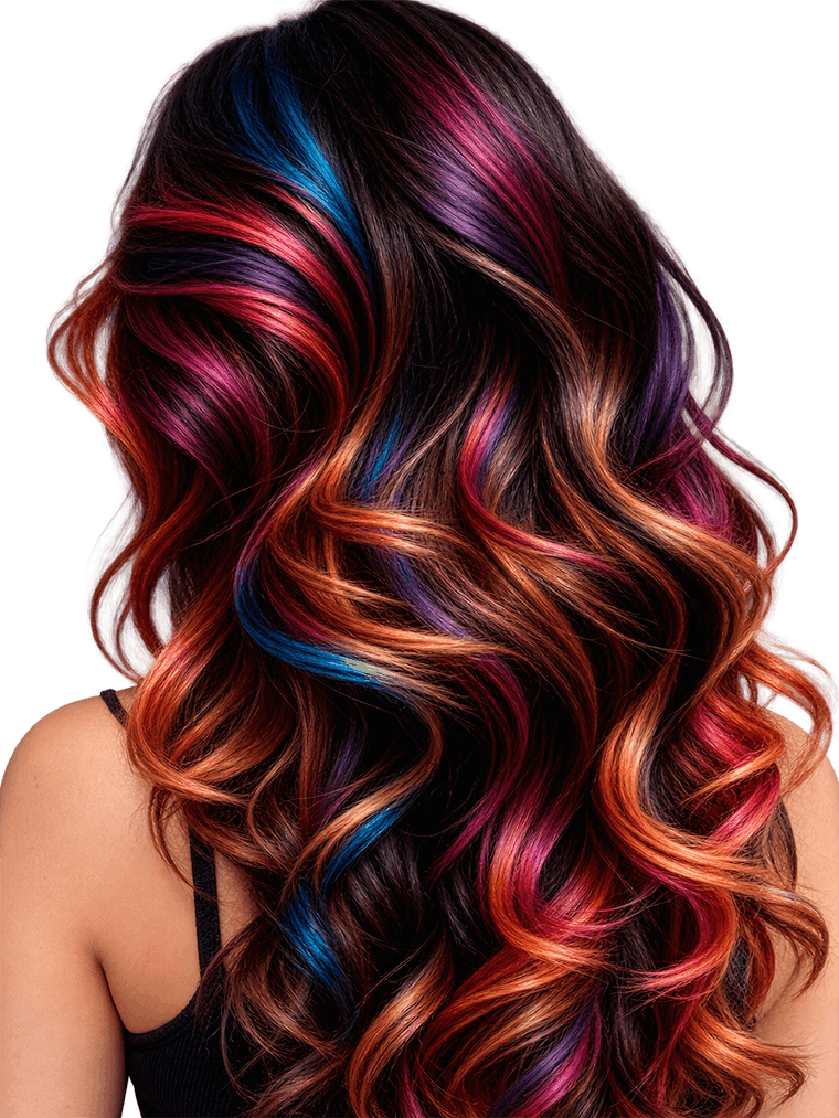 Cheveux colorés