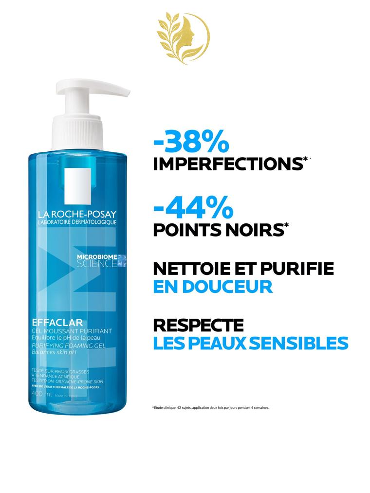 EFFACLAR GEL MOUSSANT PURIFIANT NETTOYANT - 200, 400ml & écorecharge 400ml -