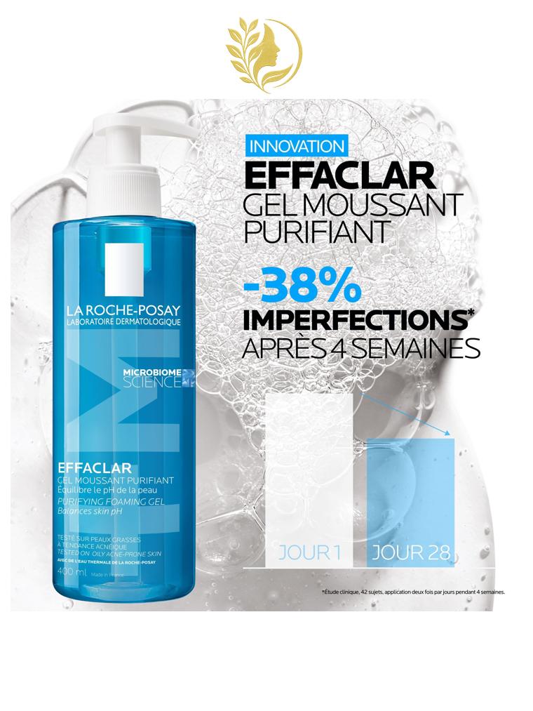 EFFACLAR GEL MOUSSANT PURIFIANT NETTOYANT - 200, 400ml & écorecharge 400ml -