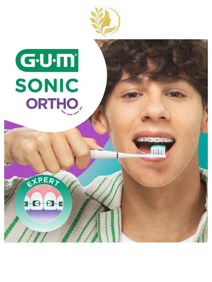 GUM SONIC ORTHO BROSSE À DENTS ÉLECTRIQUE À PILE REF. 4102 - ULTRA DOUX -