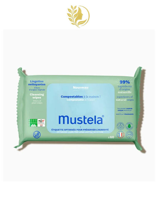MUSTELA LINGETTES NETTOYANTES COMPOSTABLES - 60 LINGETTES -