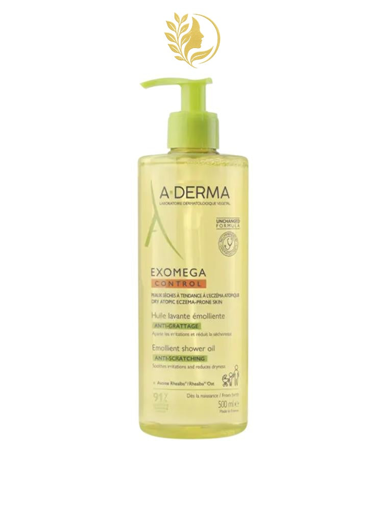 A-DERMA EXOMEGA CONTROL HUILE LAVANTE ÉMOLLIENTE ANTI-GRATTAGE – 200 & 500 ML -