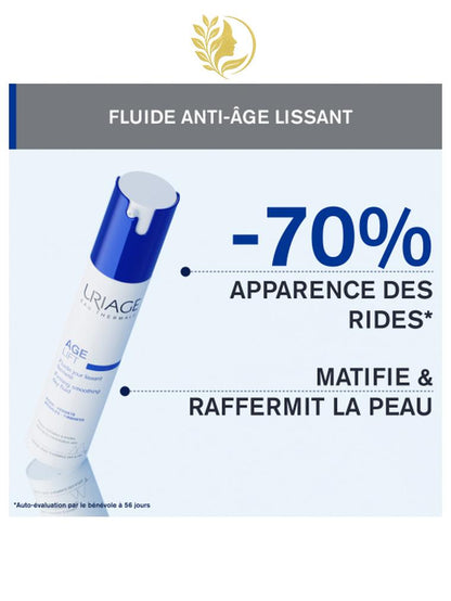 URIAGE AGE LIFT – FLUIDE JOUR LISSANT FERMETÉ  RIDES, FERMETÉ, BRILLANCES - 40 ML -