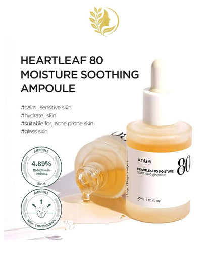 ANUA HEARTLEAF 80% MOISTURE SOOTHING AMPOULE - 30 ML -
