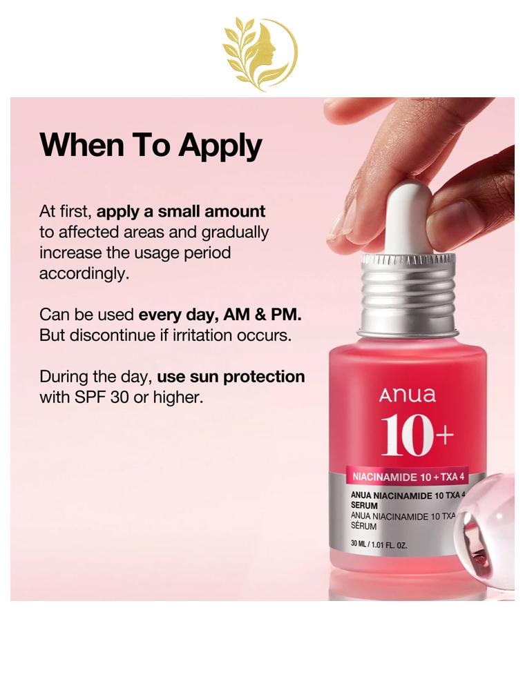 ANUA NIACINAMIDE 10 TXA 4 SERUM FOR BRIGHTENING AND DARK SPOTS - 30 ML -
