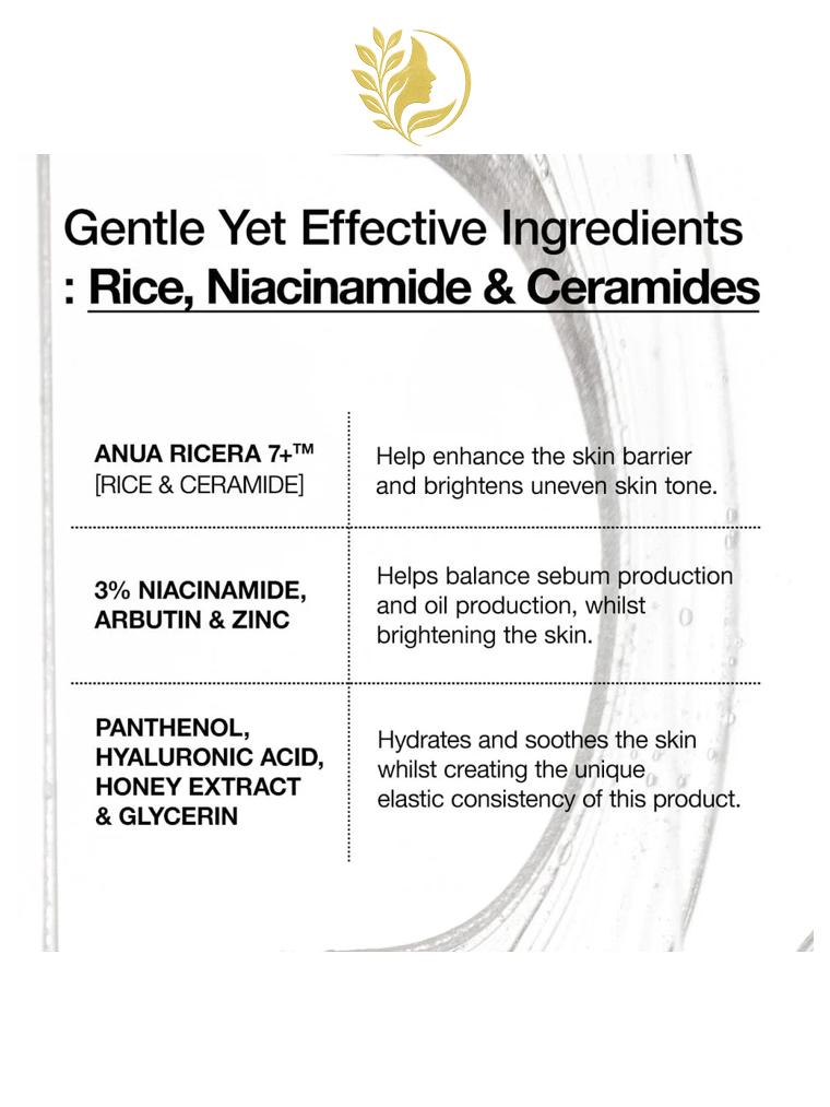ANUA RICE CERAMIDE 7 HYDRATING BARRIER SERUM - 50 ML -
