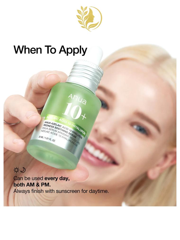 ANUA AZELAIC ACID 10 HYALURON REDNESS SOOTHING SERUM - 30 ML -