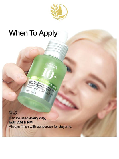 ANUA AZELAIC ACID 10 HYALURON REDNESS SOOTHING SERUM - 30 ML -