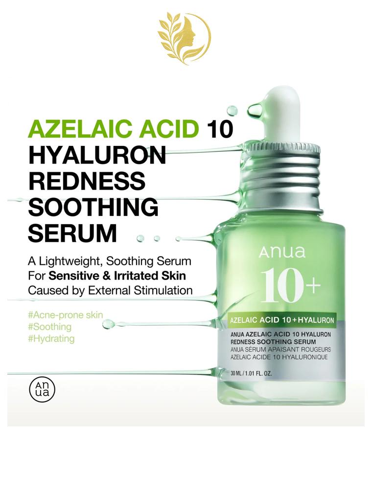 ANUA AZELAIC ACID 10 HYALURON REDNESS SOOTHING SERUM - 30 ML -