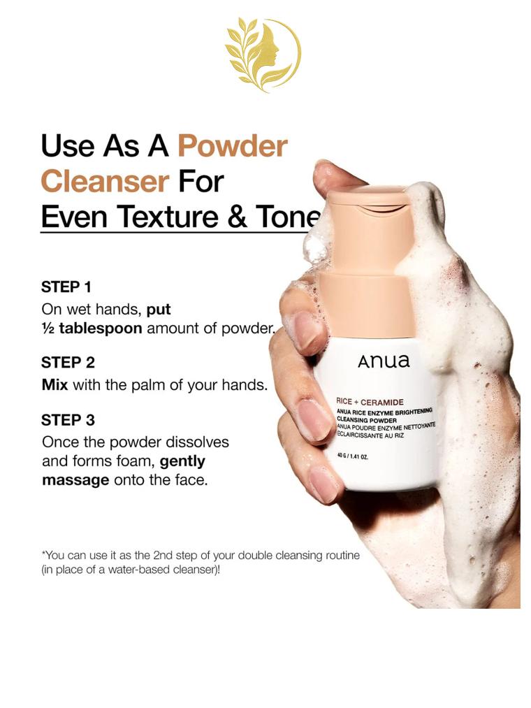 ANUA RICE ENZYME BRIGHTENING CLEANSING POWDER - 40 GR -