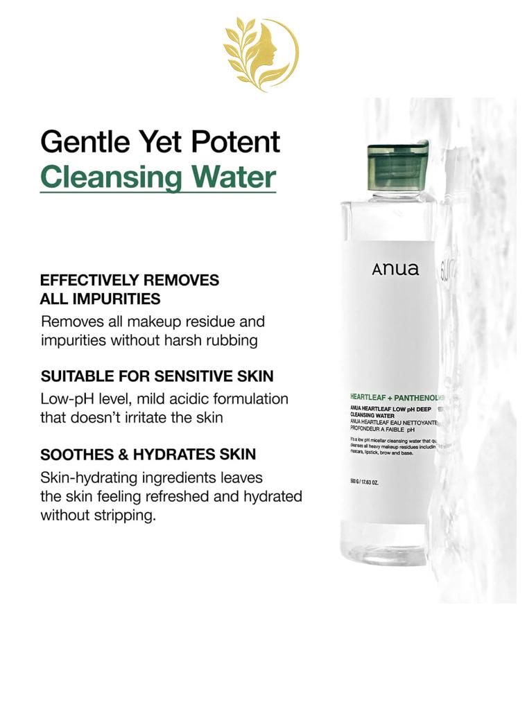 ANUA HEARTLEAF LOW PH DEEP CLEANSING WATER - 500 GR -