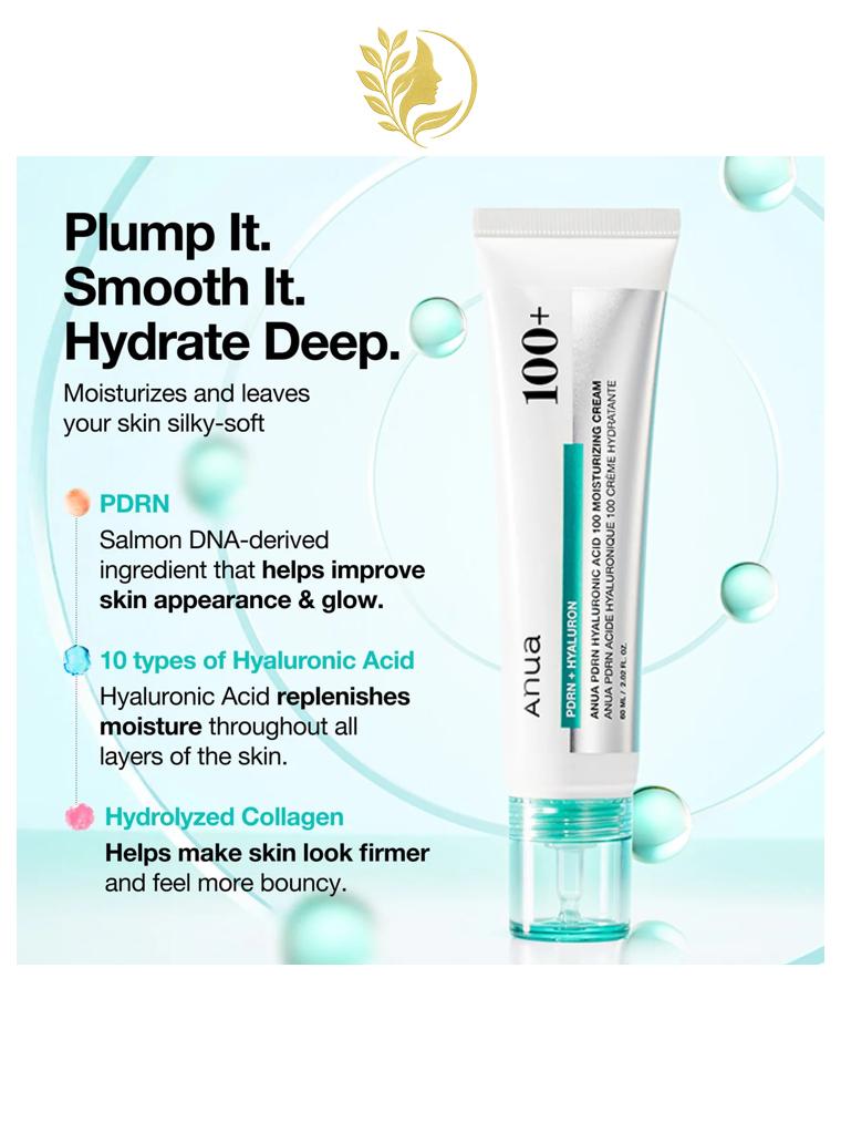 ANUA PDRN HYALURONIC ACID 100 MOISTURIZING CREAM - 60 ML -