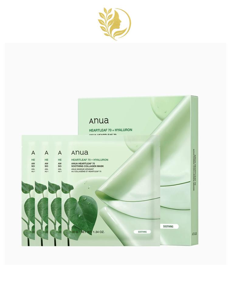 ANUA HEARTLEAF 70 SOOTHING COLLAGEN MASK - 4 * 38 GR -