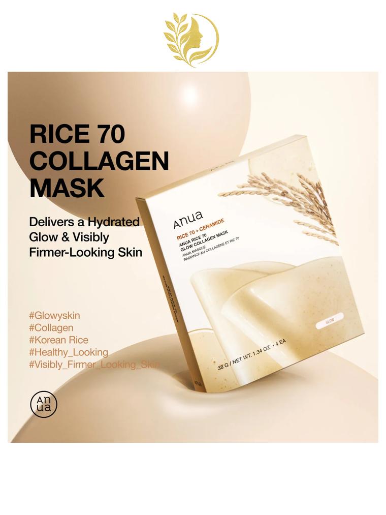 ANUA RICE 70 GLOW COLLAGEN MASK - 4 * 38 GR -