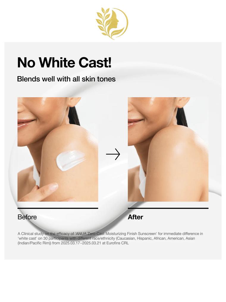 ANUA ZERO-CAST MOISTURIZING FINISH SUNSCREEN - 50 ML -