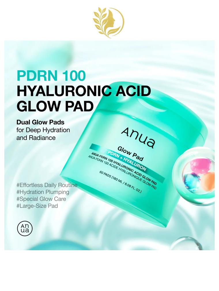 ANUA PDRN 100 HYALURONIC ACID GLOW PAD - 60 PADS -