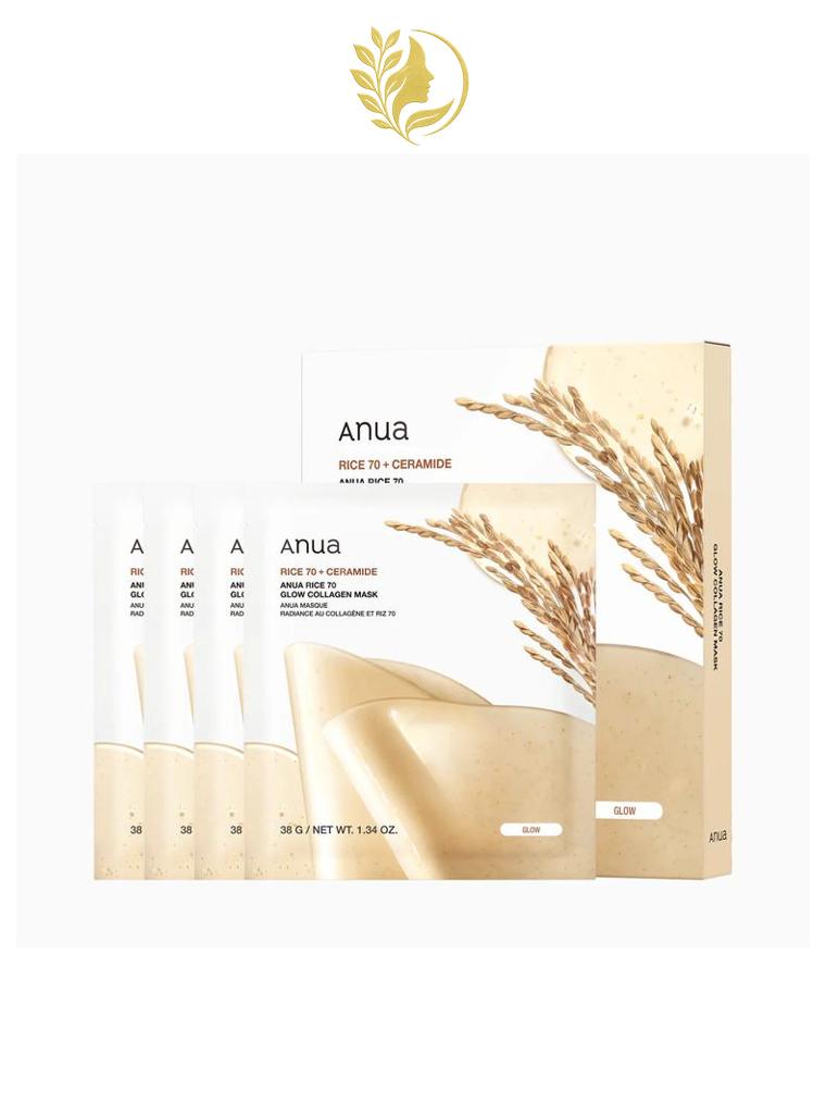 ANUA RICE 70 GLOW COLLAGEN MASK PACK DE 4