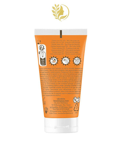 AVÈNE SOINS SOLAIRES - PEAUX SENSIBLES CRÈME TEINTÉE SPF 50+ - 50 ML -