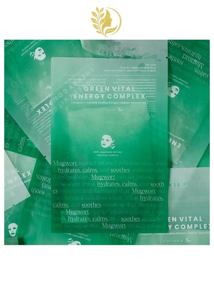 AXIS-Y MUGWORT GREEN VITAL ENERGY COMPLEX SHEET MASK - 5 UNITÉS  -