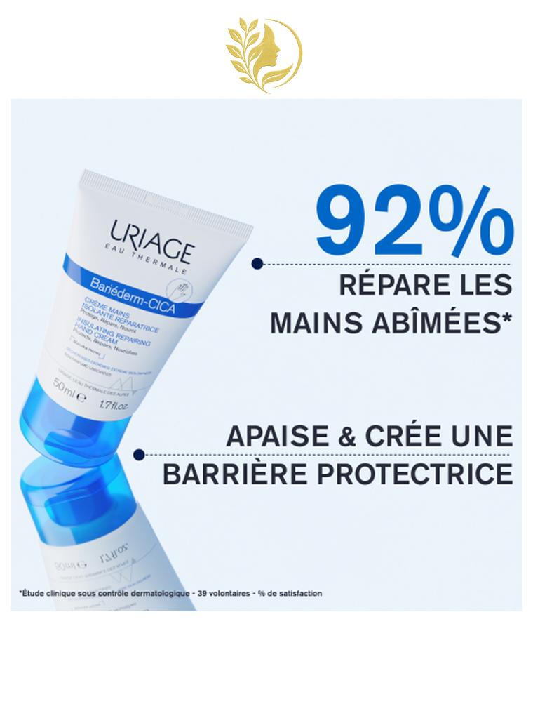 URIAGE BARIÉDERM-CICA CRÈME MAINS ISOLANTE RÉPARATRICE  ISOLE, RÉPARE - RÉSISTANT À L'EAU - 50 ML -