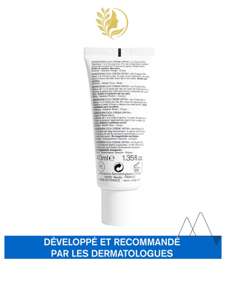 URIAGE BARIÉDERM-CICA CRÈME SPF50+ AU CUIVRE-ZINC  RÉPARE, ISOLE ET PROTÈGE DES UV - 40 ML -