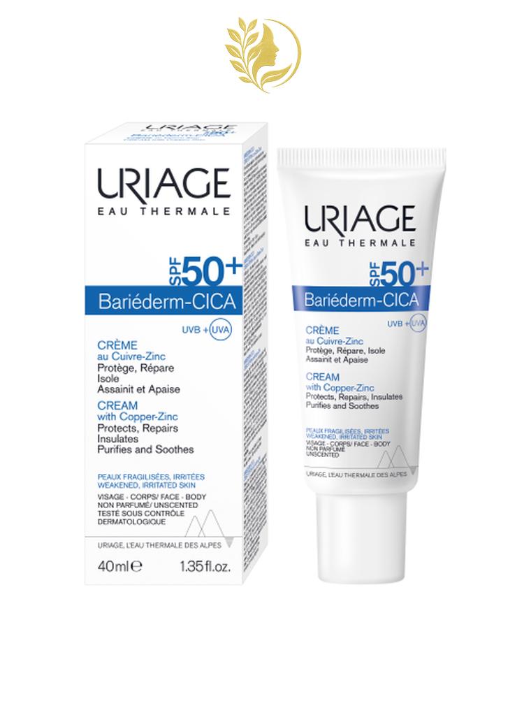 URIAGE BARIÉDERM-CICA CRÈME SPF50+ AU CUIVRE-ZINC  RÉPARE, ISOLE ET PROTÈGE DES UV - 40 ML -
