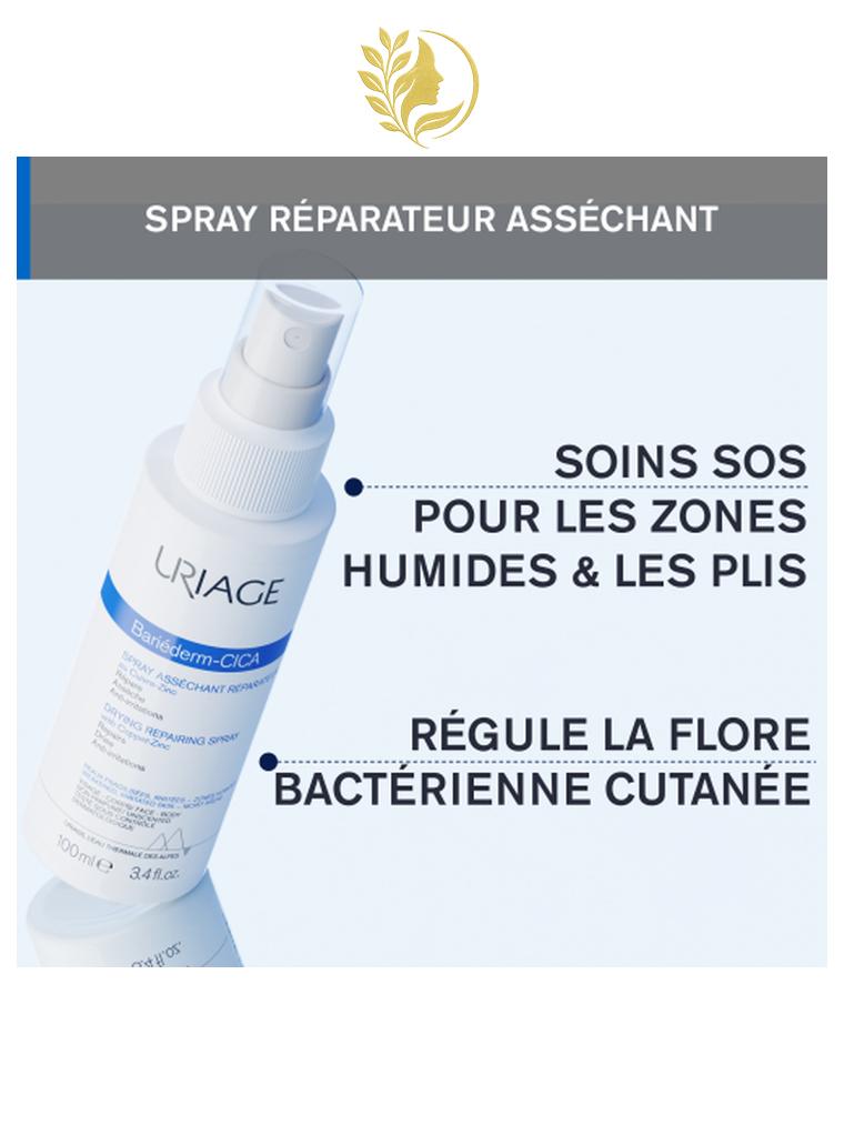 URIAGE BARIÉDERM-CICA SPRAY ASSÉCHANT RÉPARATEUR AU CUIVRE-ZINC  ASSAINIT, APAISE, ABSORBE LES ZONES IRRITÉS HUMIDES - 100 ML -