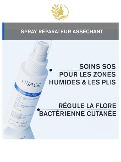 URIAGE BARIÉDERM-CICA SPRAY ASSÉCHANT RÉPARATEUR AU CUIVRE-ZINC  ASSAINIT, APAISE, ABSORBE LES ZONES IRRITÉS HUMIDES - 100 ML -