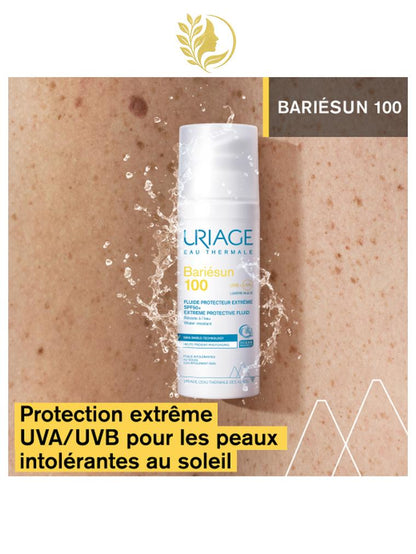 URIAGE BARIÉSUN 100 - FLUIDE PROTECTEUR EXTRÊME SPF50+  PROTECTION EXTRÊME DES PEAUX LES PLUS INTOLÉRANTES AU SOLEIL - 50 ML -