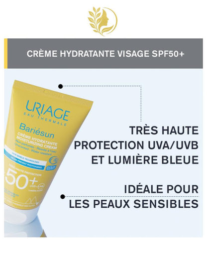 URIAGE BARIÉSUN - CRÈME HYDRATANTE NON PARFUMÉE SPF50+ CRÈME SOLAIRE TRÈS HAUTE PROTECTION - 50 ML -