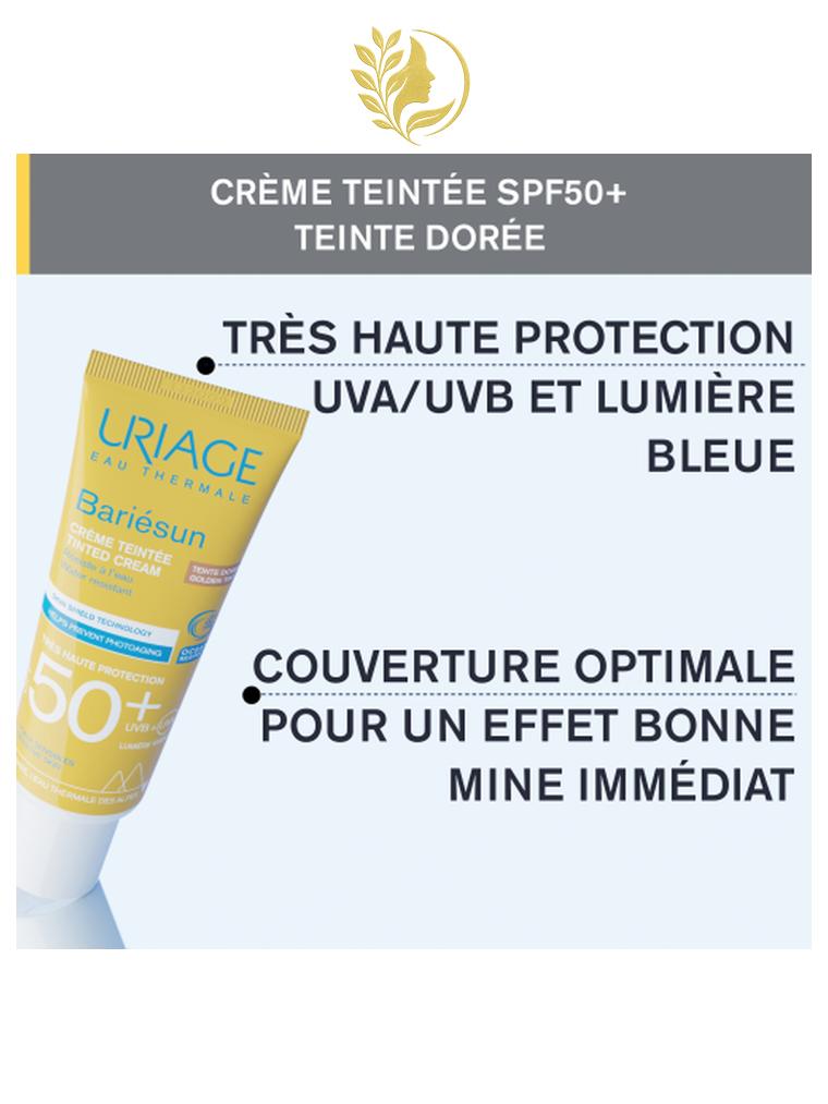 URIAGE BARIÉSUN - CRÈME TEINTÉE SPF 50+ TEINTE DORÉE  SOIN SOLAIRE BOUCLIER - ULTRA PROTECTION - 50 ML -