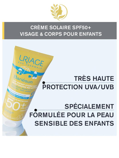 URIAGE BARIÉSUN - LAIT ENFANT HYDRATANT SPF50+ SOIN SOLAIRE BOUCLIER - ULTRA-PROTECTION - 100 ML -