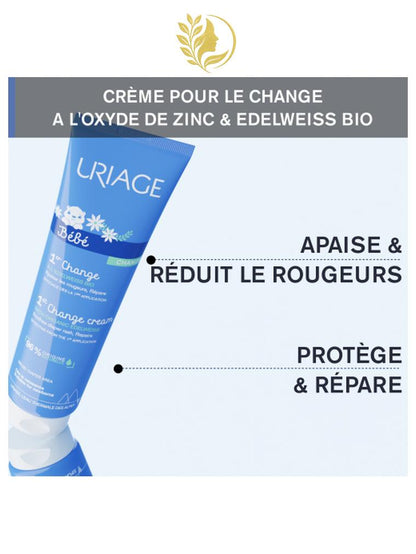 URIAGE BÉBÉ - 1ER CHANGE  APPAISE, CALME LES IRRITATIONS, HYDRATE - 100 ML -