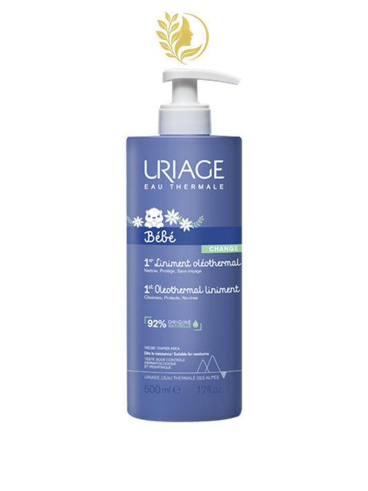 URIAGE BÉBÉ - 1ER LINIMENT OLÉOTHERMAL  NETTOIE, APAISE, HYDRATE - 500 ML -