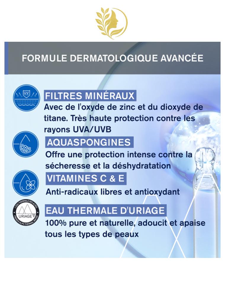 URIAGE BÉBÉ - 1ÈRE CRÈME MINÉRALE SPF50+  PROTECTION SOLAIRE - SANS PARFUM - RÉSISTANT À L'EAU - 50 ML -