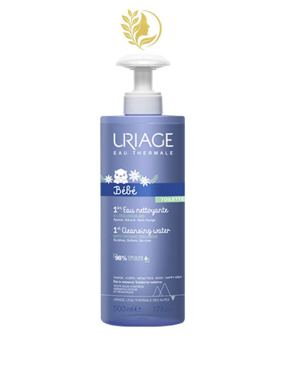 URIAGE BÉBÉ - 1ÈRE EAU NETTOYANTE POUR LA TOILETTE DE BÉBÉ - SANS RINÇAGE ET SANS SAVON - 500 ML & 1 L -