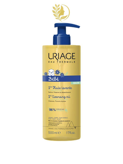 URIAGE BÉBÉ - 1ÈRE HUILE LAVANTE  NETTOIE, HYDRATE, PROTÈGE - SANS SAVON - 500 ML -