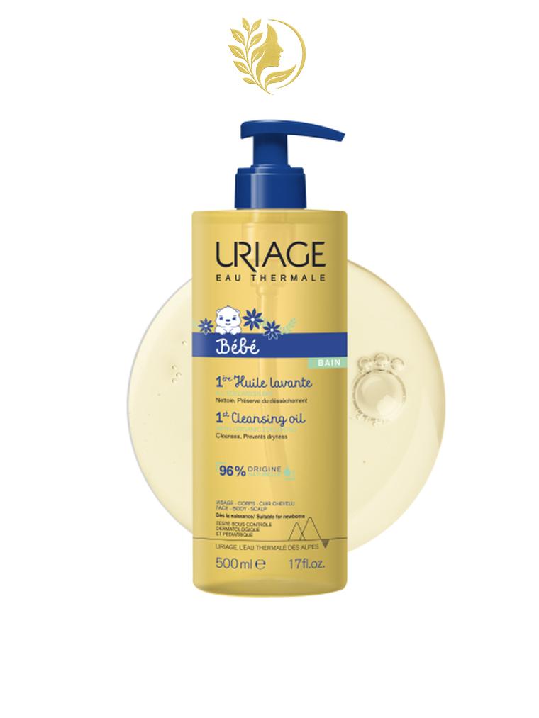 URIAGE BÉBÉ - 1ÈRE HUILE LAVANTE  NETTOIE, HYDRATE, PROTÈGE - SANS SAVON - 500 ML -