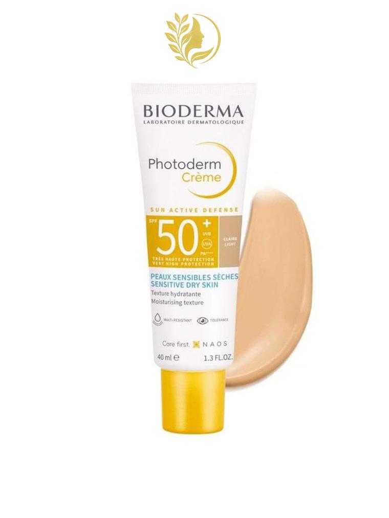 BIODERMA PHOTODERM SUN ACTIVE DEFENCE CREME SOLAIRE SPF 50 + TEINTE CLAIRE 40ML